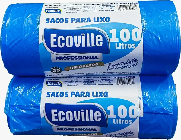 Sacos para Lixo Ecoville Professional 100L